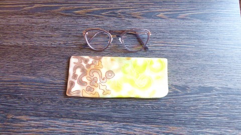 Pouzdro na brýle, 100% hedvábí obraz malování obrázek barvy hedvábí originál ochrana pouzdro ruční práce nové 