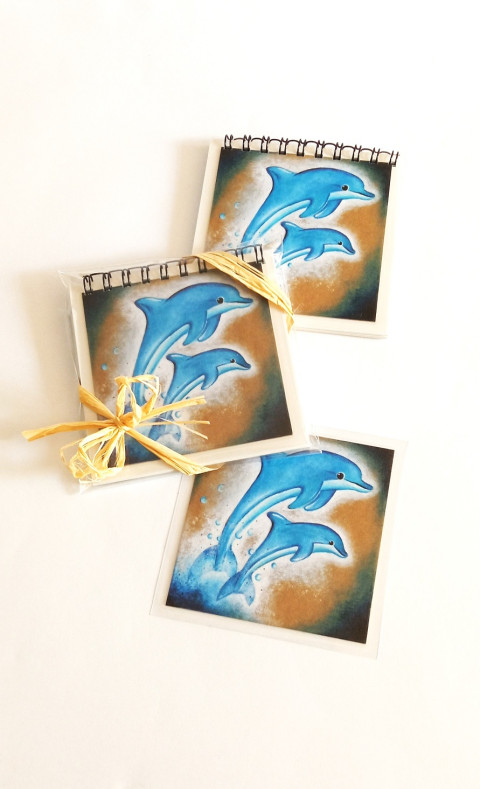bloček+magnetický obrázek-DELFÍNI delfíni bloček 