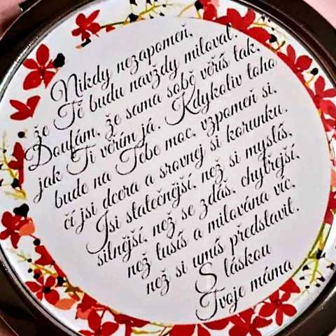 zrcátko pro dceru - text na přání dárek láska rodina poděkování milovat dcera maminka z lásky pro dceru text na přání milovaná 