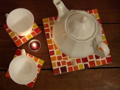 PODLOŽKA POD SVÍČKU/HRNEK - SKLO 2