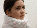 Puffy nákrčník  bílorůžový