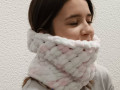 Puffy nákrčník  bílorůžový