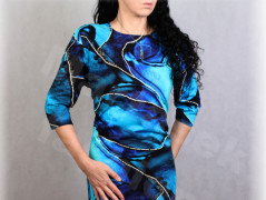 Šaty s řasením v pase vz.701