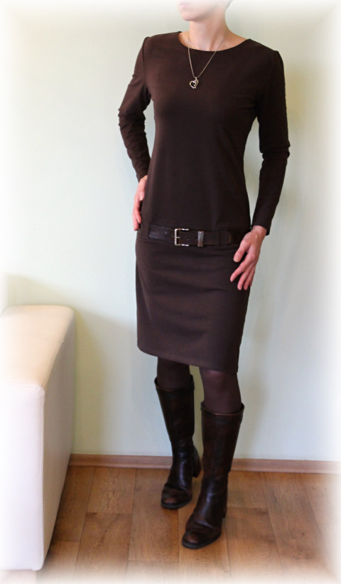 Šaty volnočasové vz.144-více barev hnědá sportovní šaty celoroční jednobarevné přestřižené 