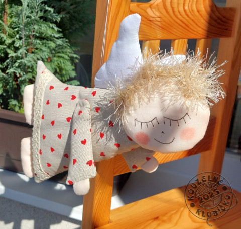 Anděl letící REŽNÁ LÁSKA dekorace dárek anděl andílek andělíček andělka křidélka šitý anděl letící andělka 