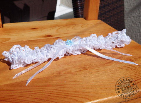 Podvazek elast.krajka 32mm růžička svatba svatební svatební doplněk svatební dekorace podvazek pro nevěstu saténový podvazek zdobený podvazek dámský podvazek krajkový podvazek 