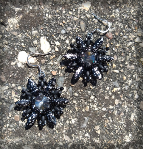 Hvězdný třpyt no.1 šperk doplněk náušnice hvězda květ noc půlnoc noční obloha 