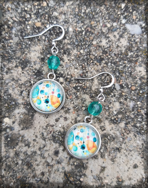 Barevné kaňky šperk radost doplněk náušnice romantika něžné kabošon roztomilé bublina kaňka skvrna 