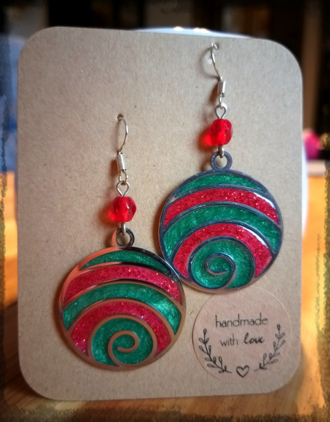 Ozdoba - náušnice šperk dárek doplněk náušnice zima vánoce dáreček ozdoba dárky cukroví advent svátky ozdůbka 