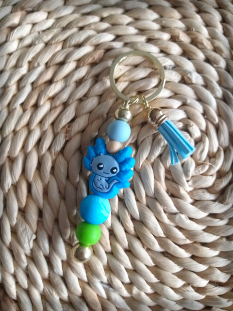 Axolotl - modrá šperk přívěsek doplněk veselé zvířátko na tašku silikon na klíče srandovní obojživelník axolotl zíábava 