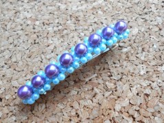 Náušnice fialové s černou (96/18)