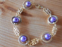 Náušnice fialové s černou (96/18)