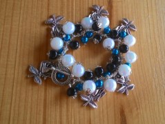 Náušnice fialové s černou (96/18)