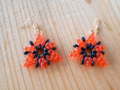 Náušnice fialové s černou (96/18)