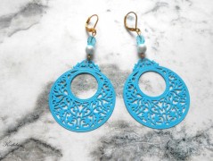 Náušnice fialové s černou (96/18)