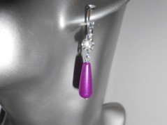 Náušnice fialové s černou (96/18)