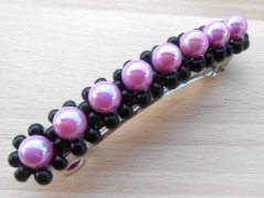 Náušnice fialové s černou (96/18)