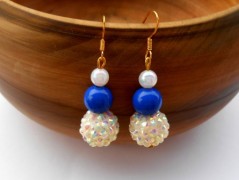 Náušnice fialové s černou (96/18)