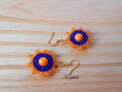 Náušnice fialové s černou (96/18)