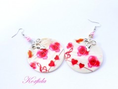 Náušnice fialové s černou (96/18)