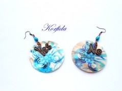 Náušnice fialové s černou (96/18)