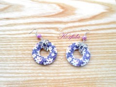 Náušnice fialové s černou (96/18)