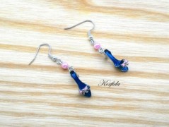 Náušnice fialové s černou (96/18)