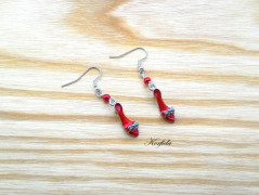 Náušnice fialové s černou (96/18)