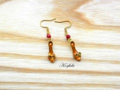 Náušnice fialové s černou (96/18)