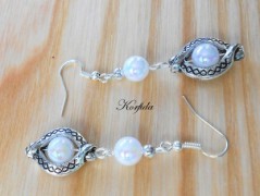 Náušnice fialové s černou (96/18)