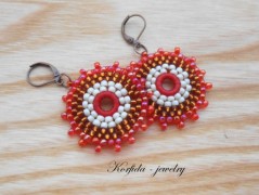 Náušnice fialové s černou (96/18)