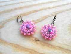 Náušnice fialové s černou (96/18)