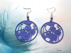 Náušnice fialové s černou (96/18)