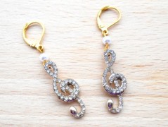 Náušnice fialové s černou (96/18)