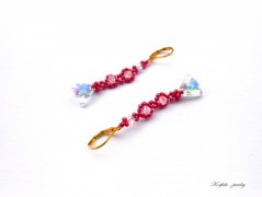 Náušnice fialové s černou (96/18)