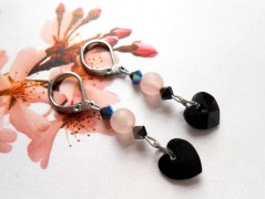 Náušnice fialové s černou (96/18)