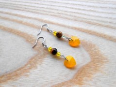 Náušnice fialové s černou (96/18)