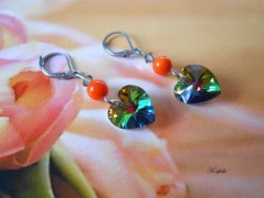 Náušnice fialové s černou (96/18)