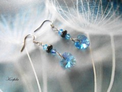 Náušnice fialové s černou (96/18)