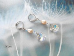 Náušnice fialové s černou (96/18)