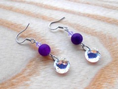 Náušnice fialové s černou (96/18)