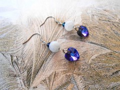 Náušnice fialové s černou (96/18)