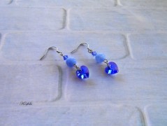 Náušnice fialové s černou (96/18)