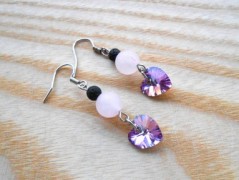 Náušnice fialové s černou (96/18)
