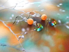 Náušnice fialové s černou (96/18)