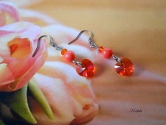 Náušnice fialové s černou (96/18)