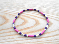 Náušnice fialové s černou (96/18)