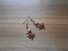 Náušnice fialové s černou (96/18)