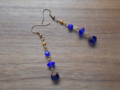 Náušnice fialové s černou (96/18)