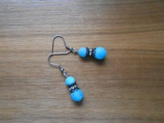 Náušnice fialové s černou (96/18)